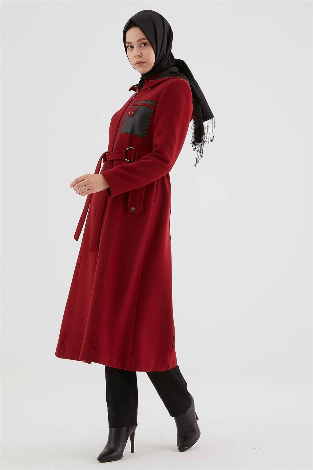 Sitare Kaşmir Manto 21K752- Bordo