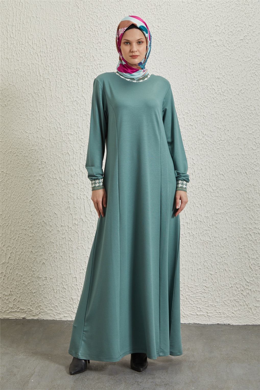 Sitare Kol Ribanalı Elbise 22K8012- Mint