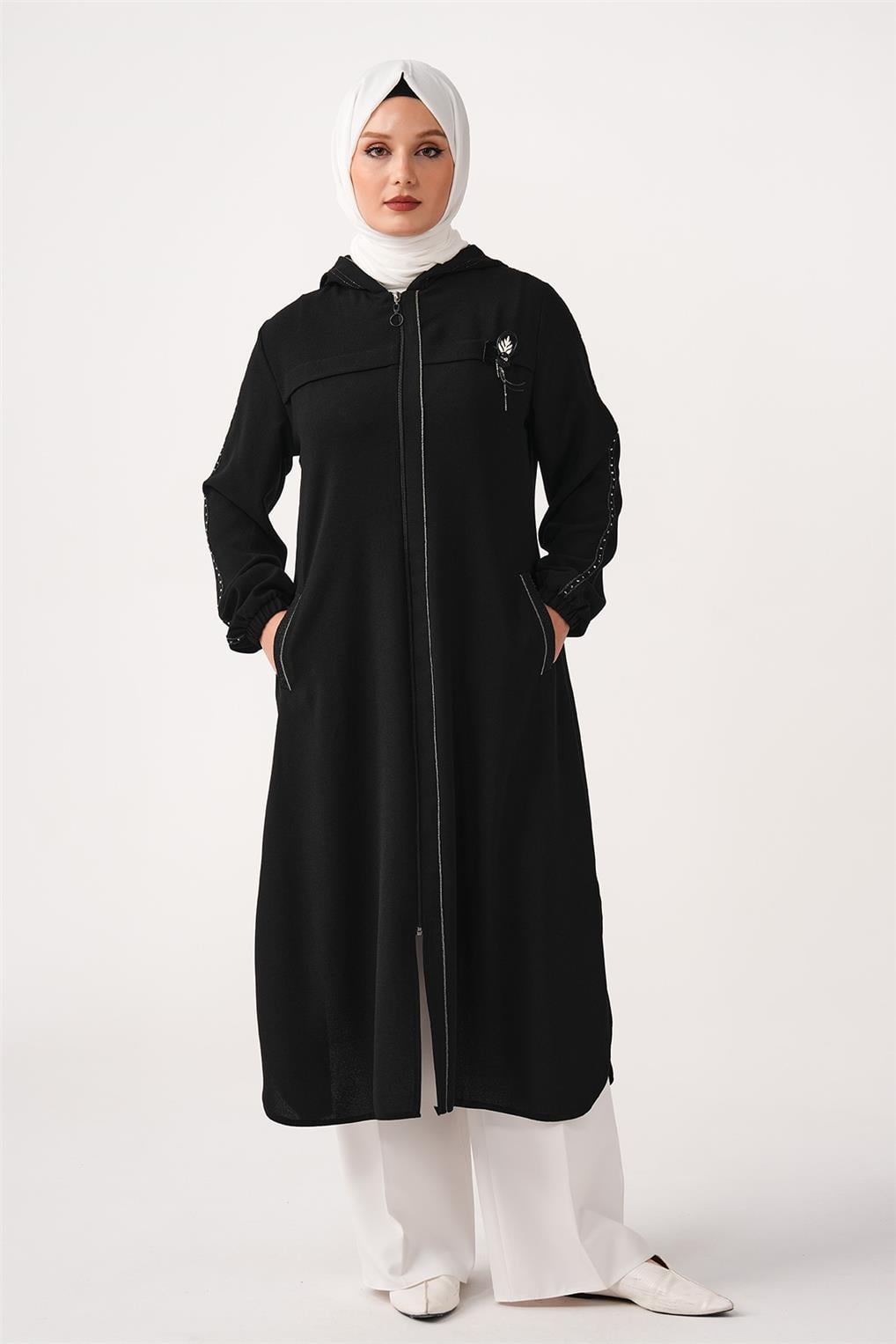 SİTARE KOLU TAŞLI KAP 1131- Siyah