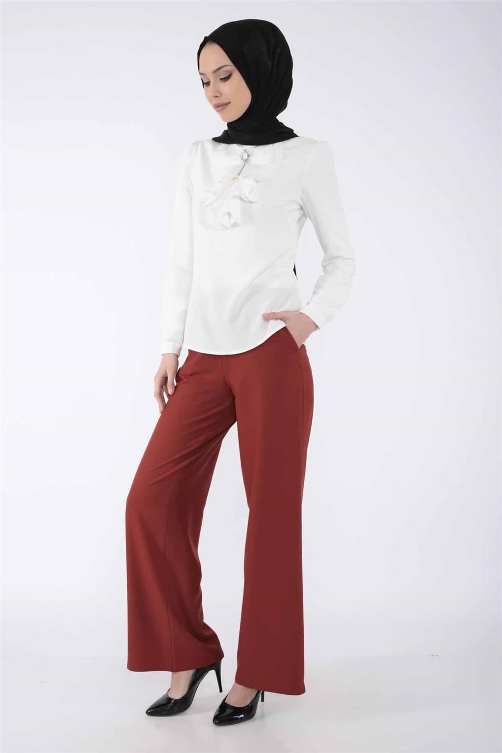 Sitare Lastikli Pantolon 19Y5034- Kiremit