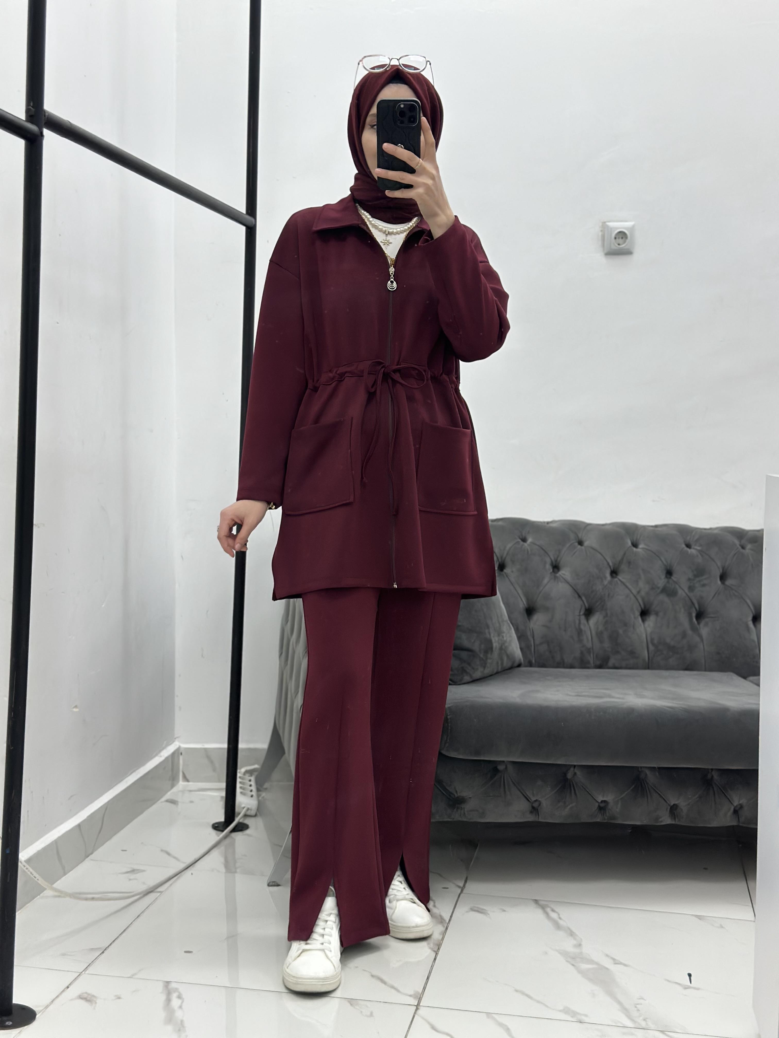 Bağcıklı Takım Bordo