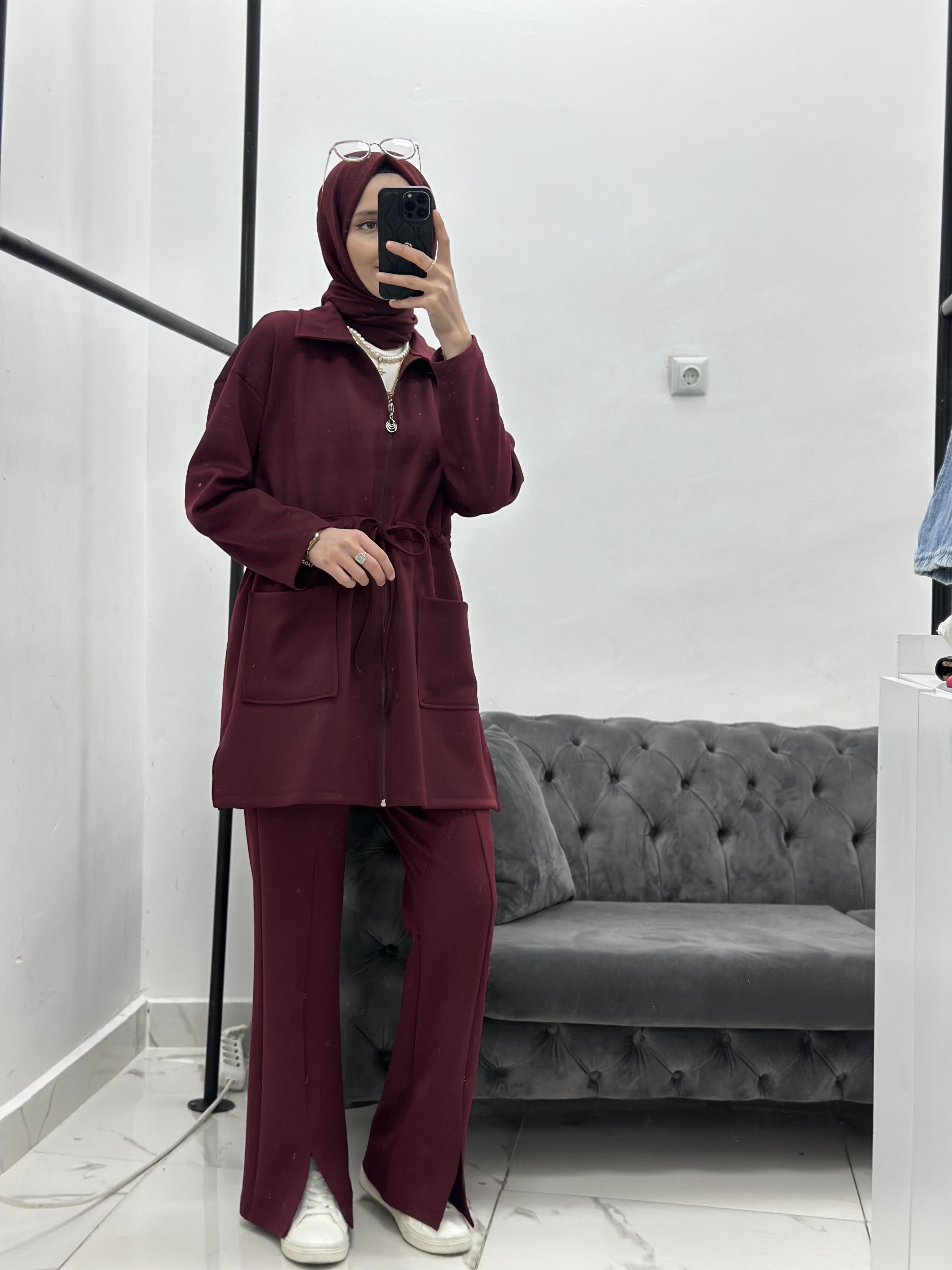 Bağcıklı Takım Bordo