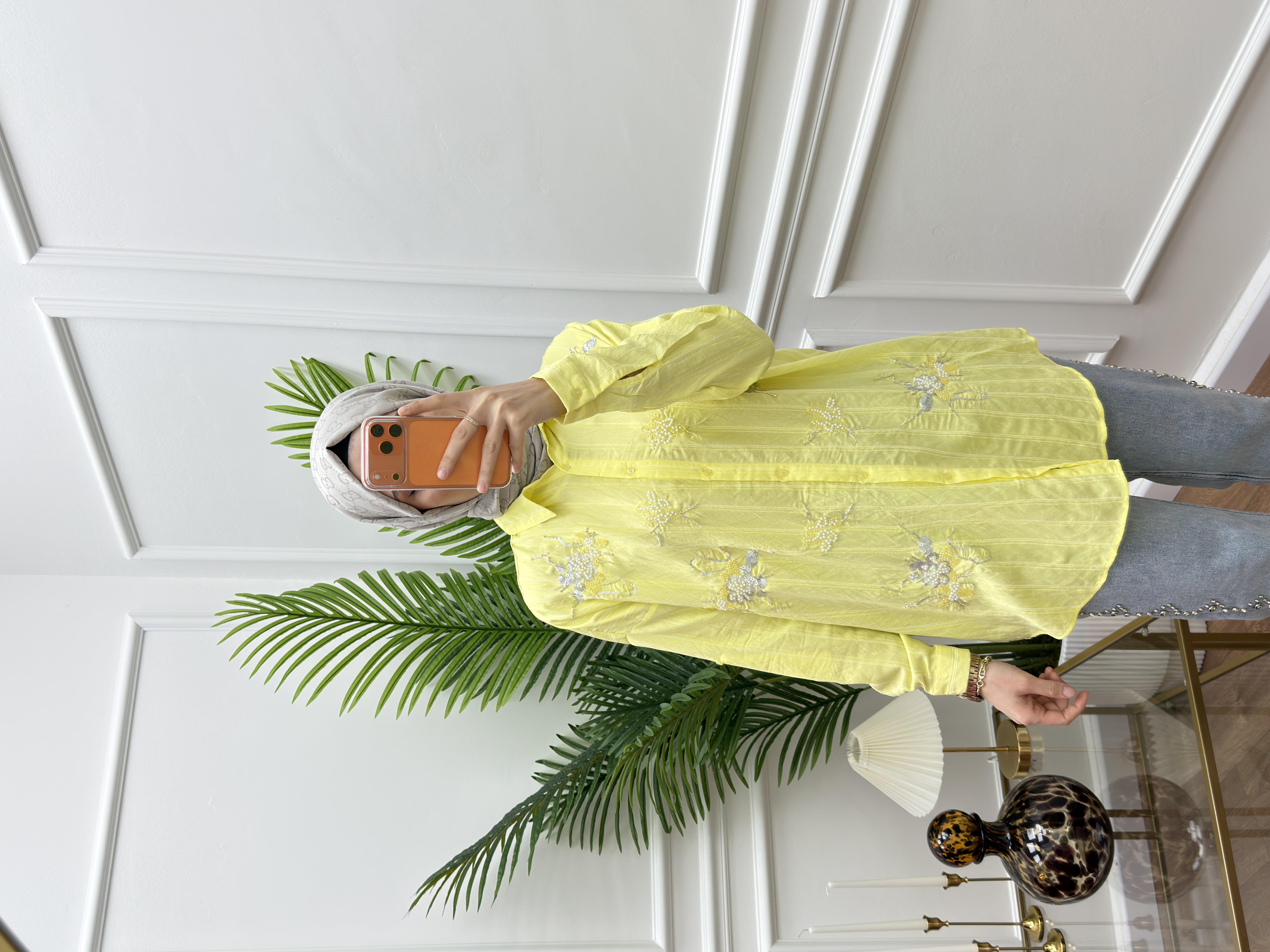 Faros Çizgili Sarı Gömlek