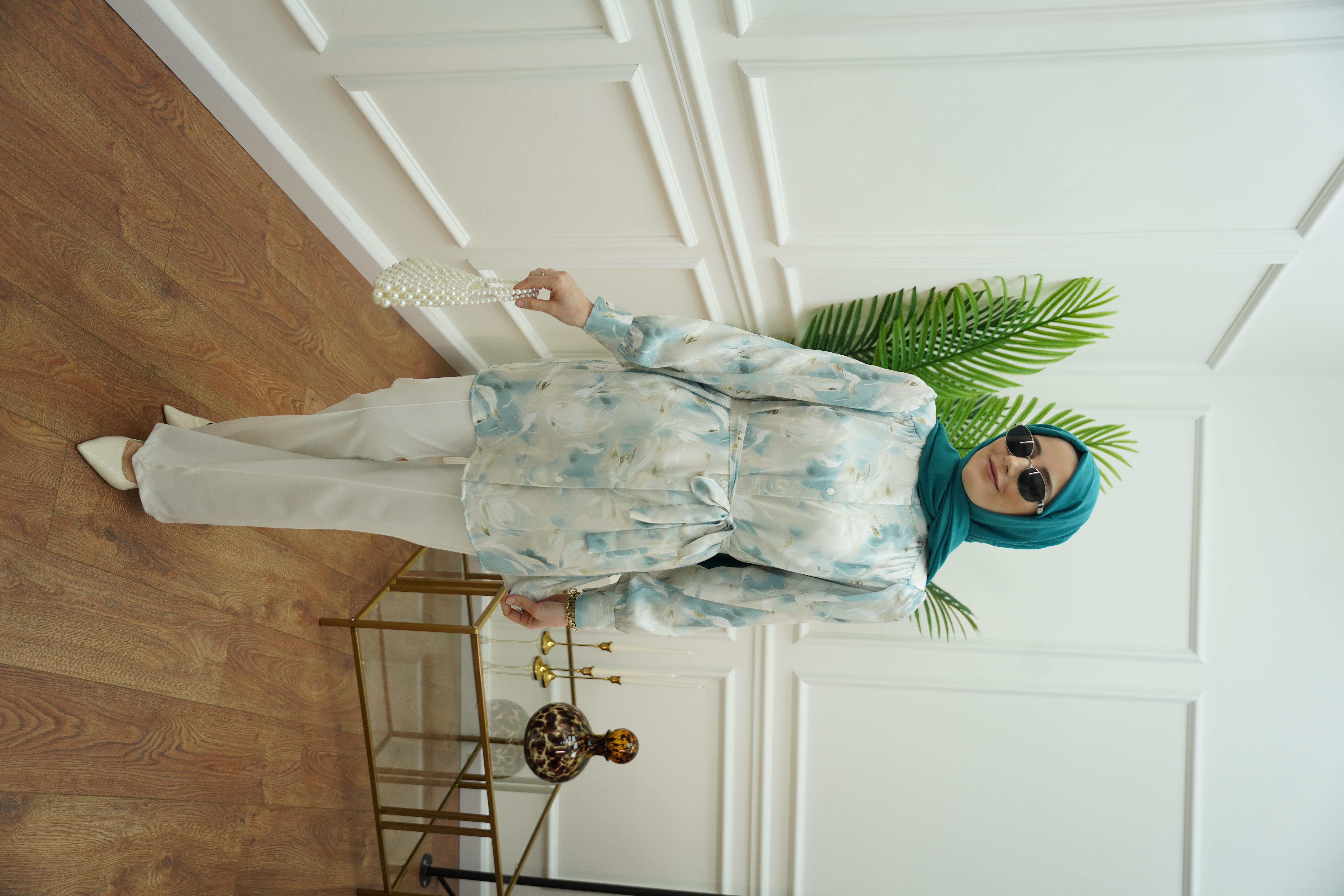 Masal Çini Turkuaz Gömlek 