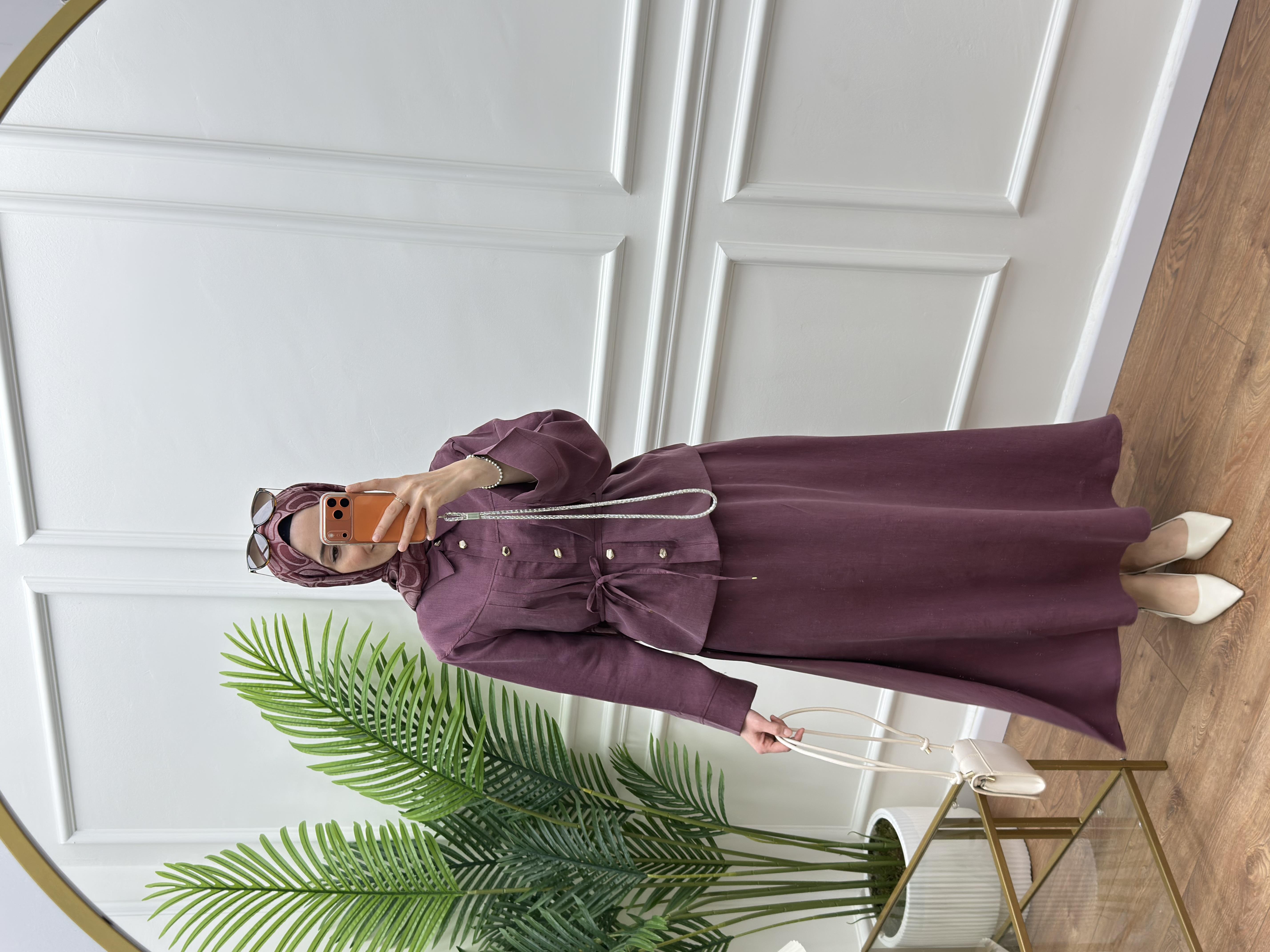 Nervürlü Takım Mürdüm