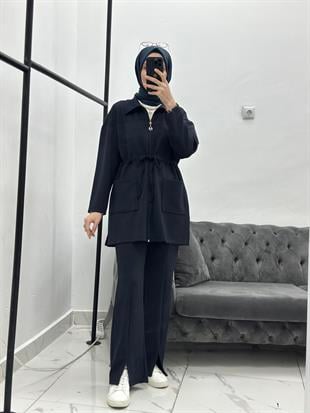 Bağcıklı Takım Lacivert