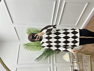 Baklava Triko Kahve Beyaz