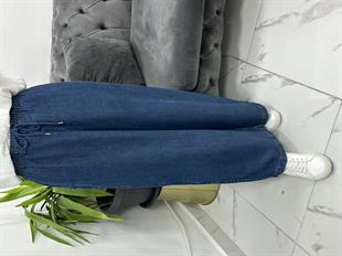 Beli Lastikli Bol Paça Koyu Kot