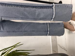 Boncuklu Denim Açık Mavi