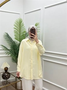 Çizgili Basic Gömlek Soft Sarı