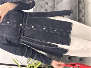 Denim Yırtmaçlı Gömlek