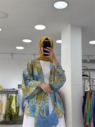 Etnik Kimono Mavi