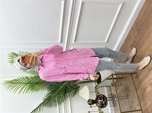 Faros Çizgili Pembe Gömlek