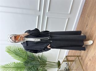 Fermuarlı Etekli Takım Siyah