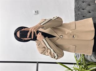 Latte Şeritli Blazer