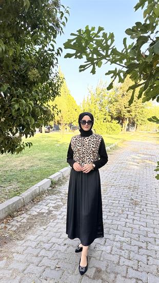 Leopar Crop Yelek