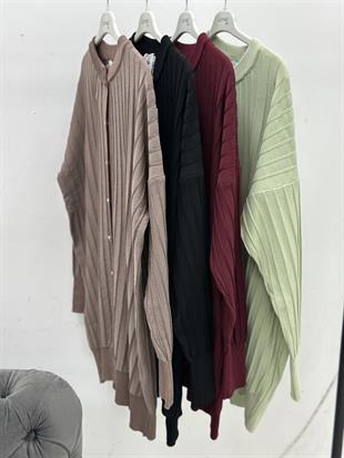 Merserize Hırka Bordo