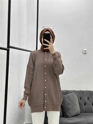 Merserize Hırka Kahve