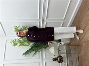 Merserize Hırka Koyu Mürdüm 001