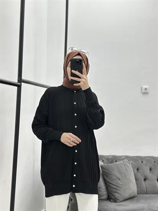 Merserize Hırka Siyah