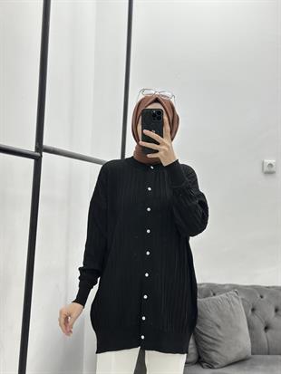 Merserize Hırka Siyah