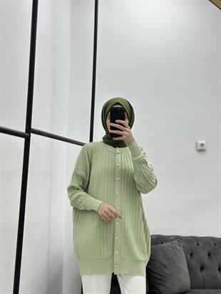 Merserize Hırka Su Yeşili