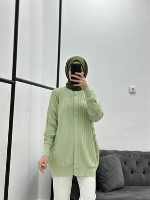 Merserize Hırka Su Yeşili