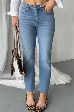Mom Fit Jeans Koyu Mavi