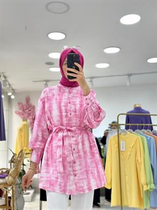 Mozaik Gömlek Pembe