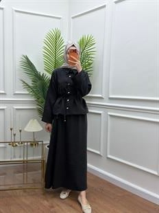 Nervürlü Takım Siyah