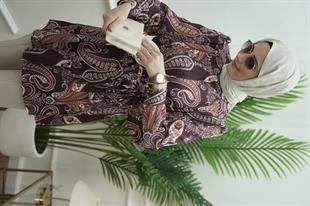 Şal Desen Bordo Gömlek