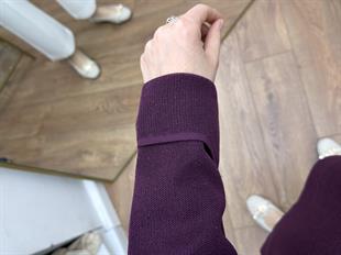 Simli Basic Triko Mürdüm