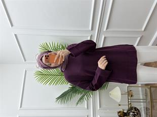 Simli Basic Triko Mürdüm