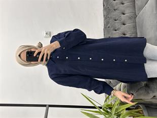 Tensel Viskon Gömlek Lacivert