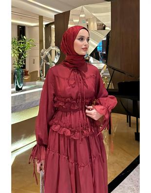 Vintage Elbise Bordo