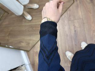 Zikzak Triko Lacivert