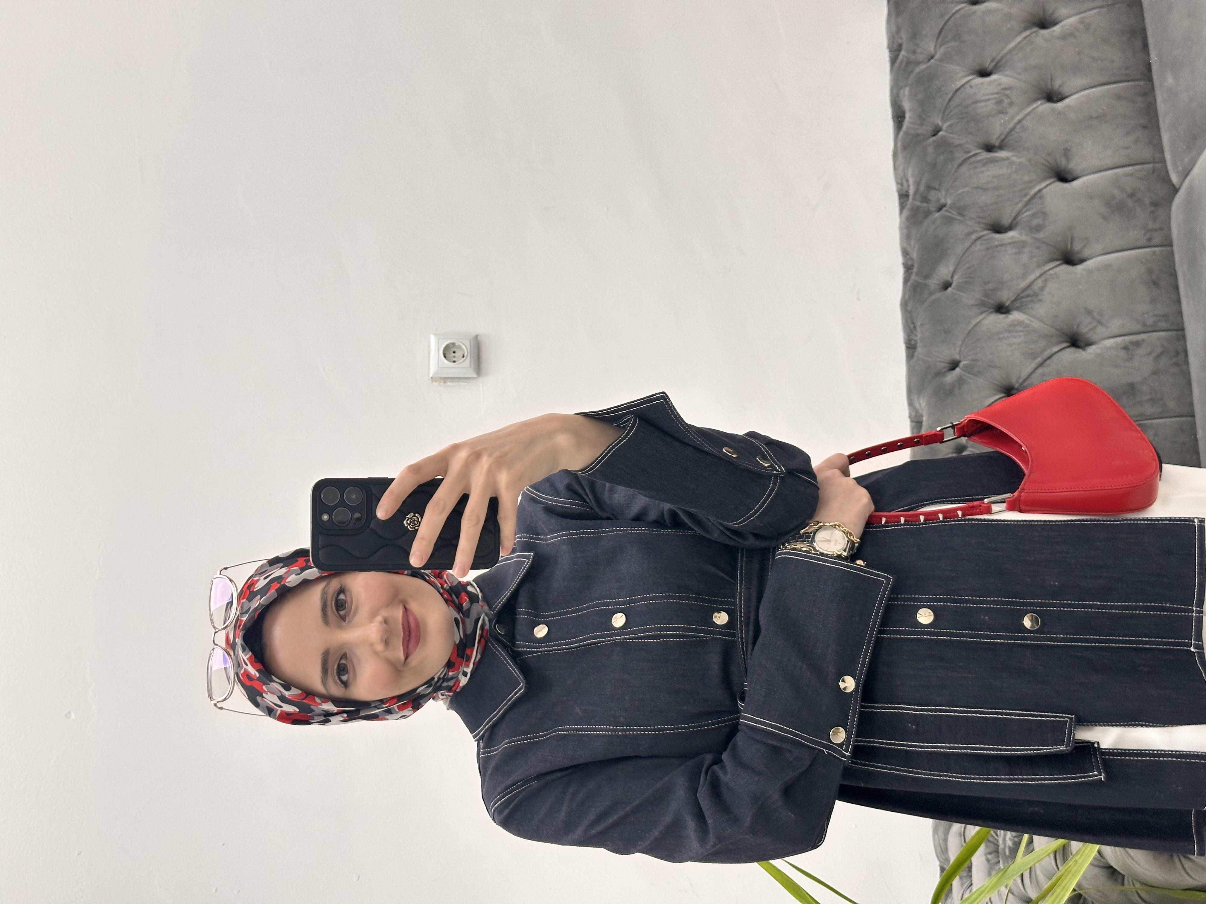 Denim Yırtmaçlı Gömlek