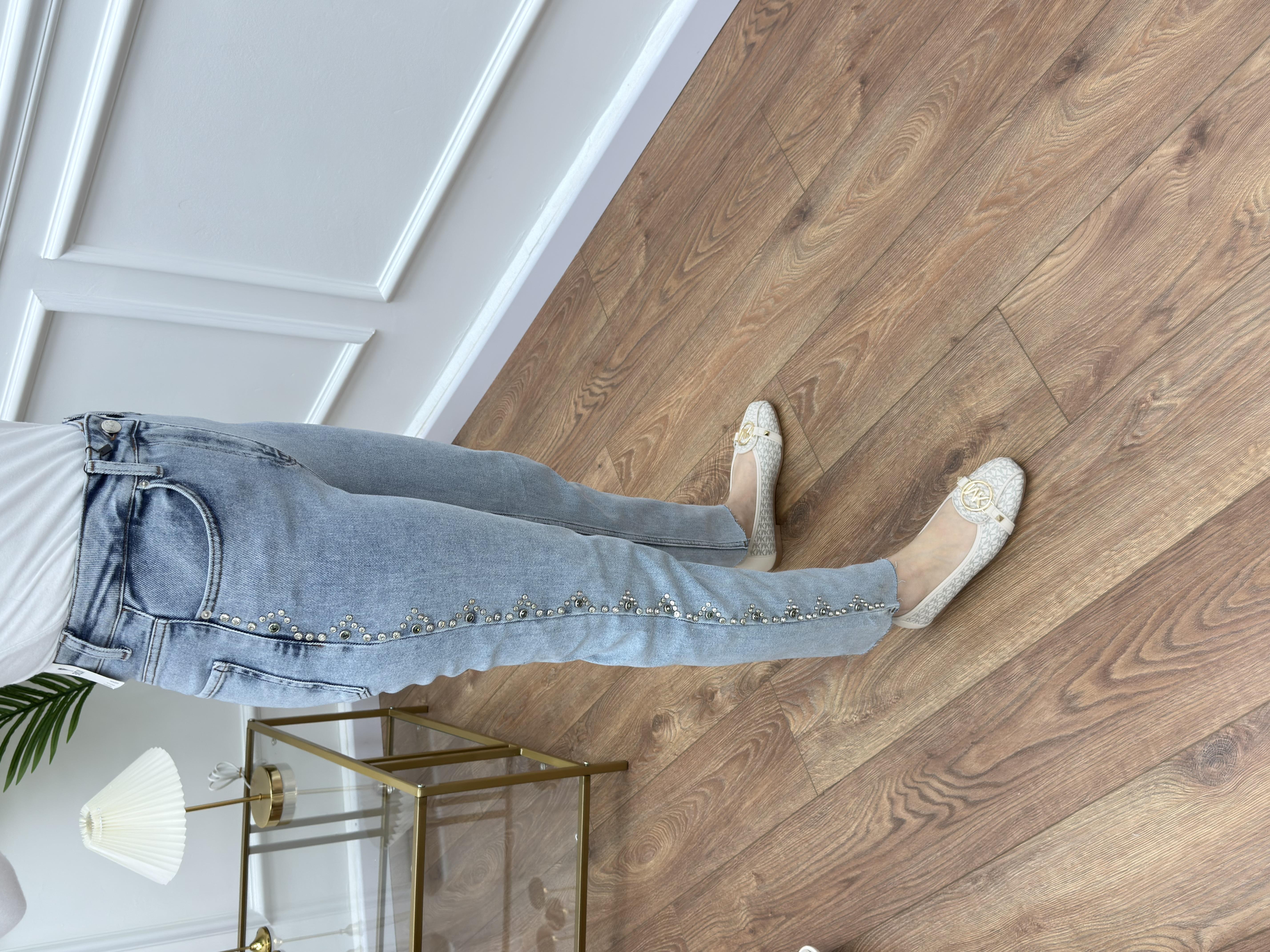 Drop Taşlı Kot Pantolon