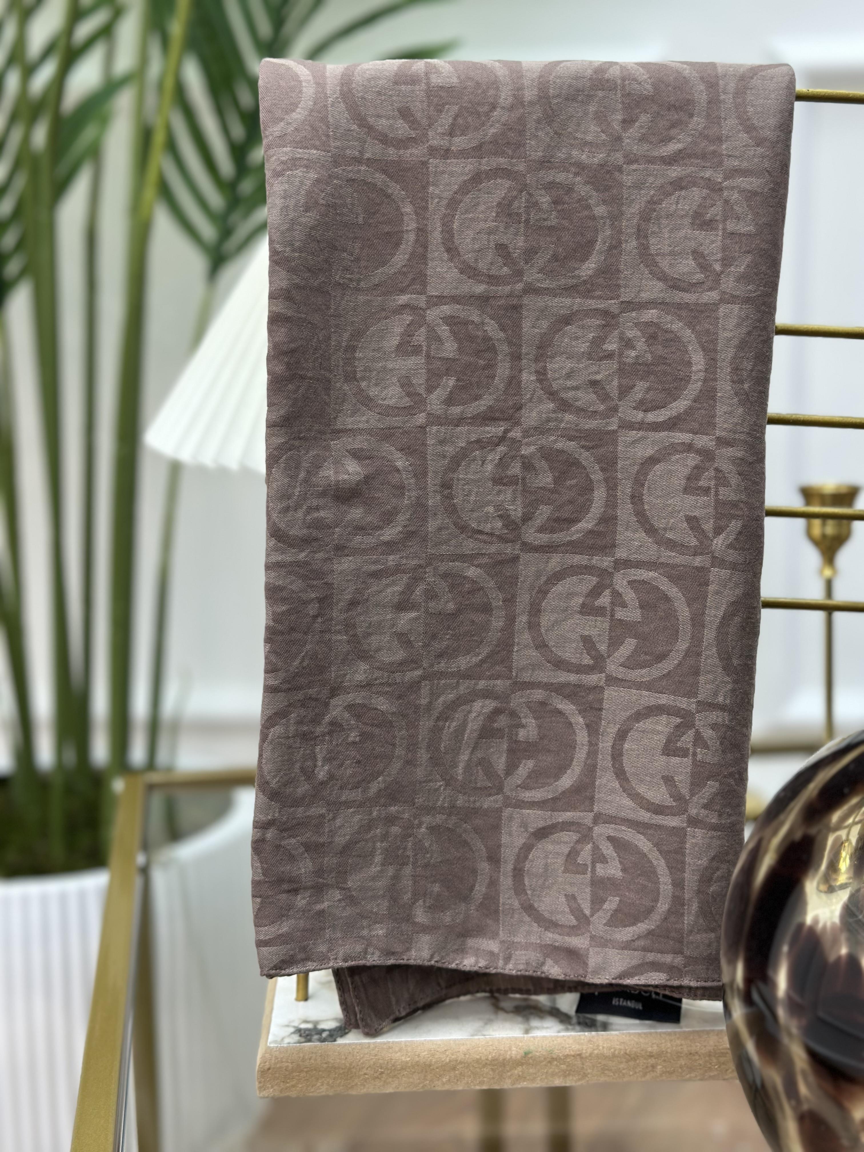 G Desen Şal Koyu Vizon