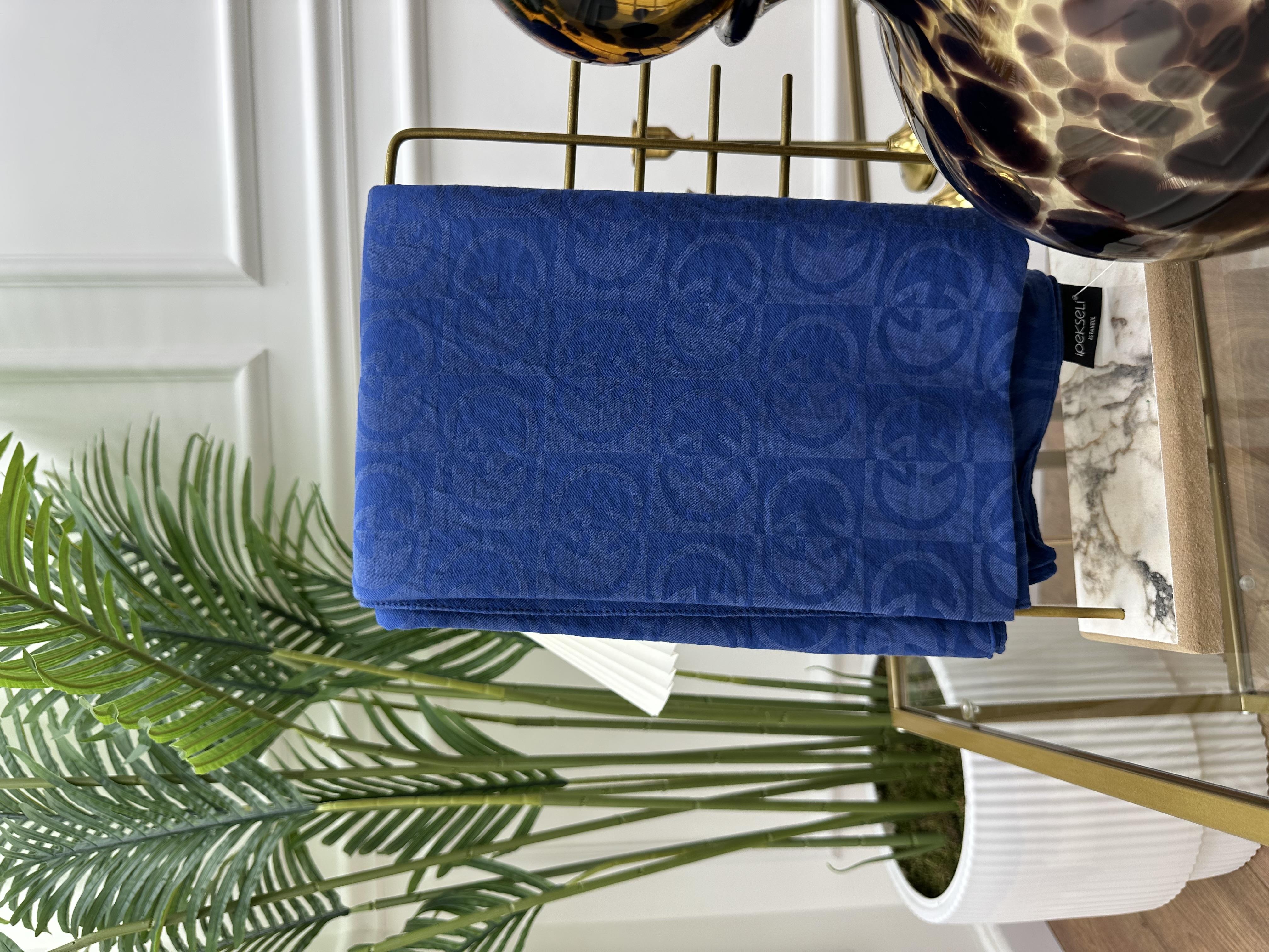 G Desen Şal Pasifik Mavi