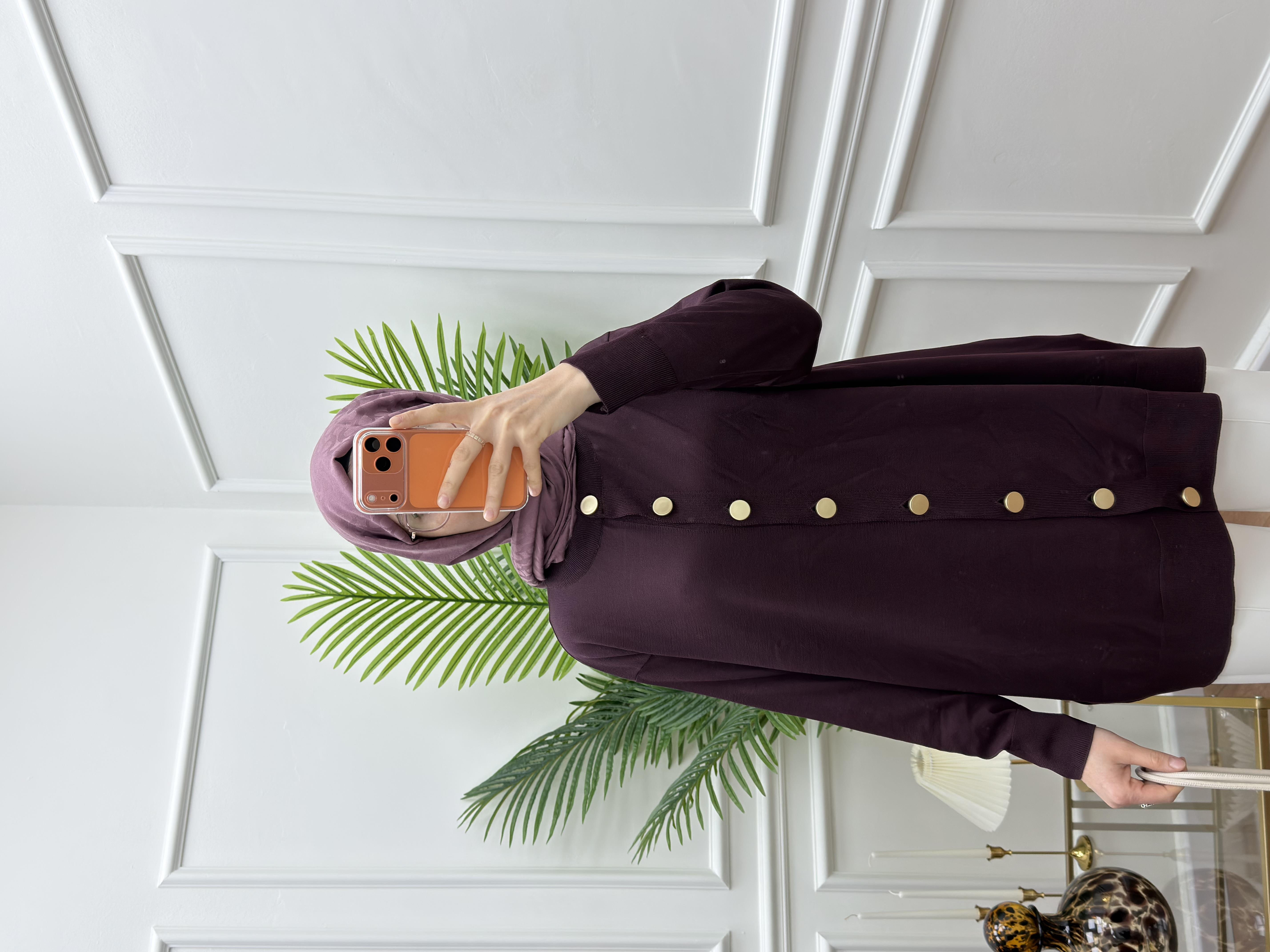 Merserize Hırka Koyu Mürdüm 001