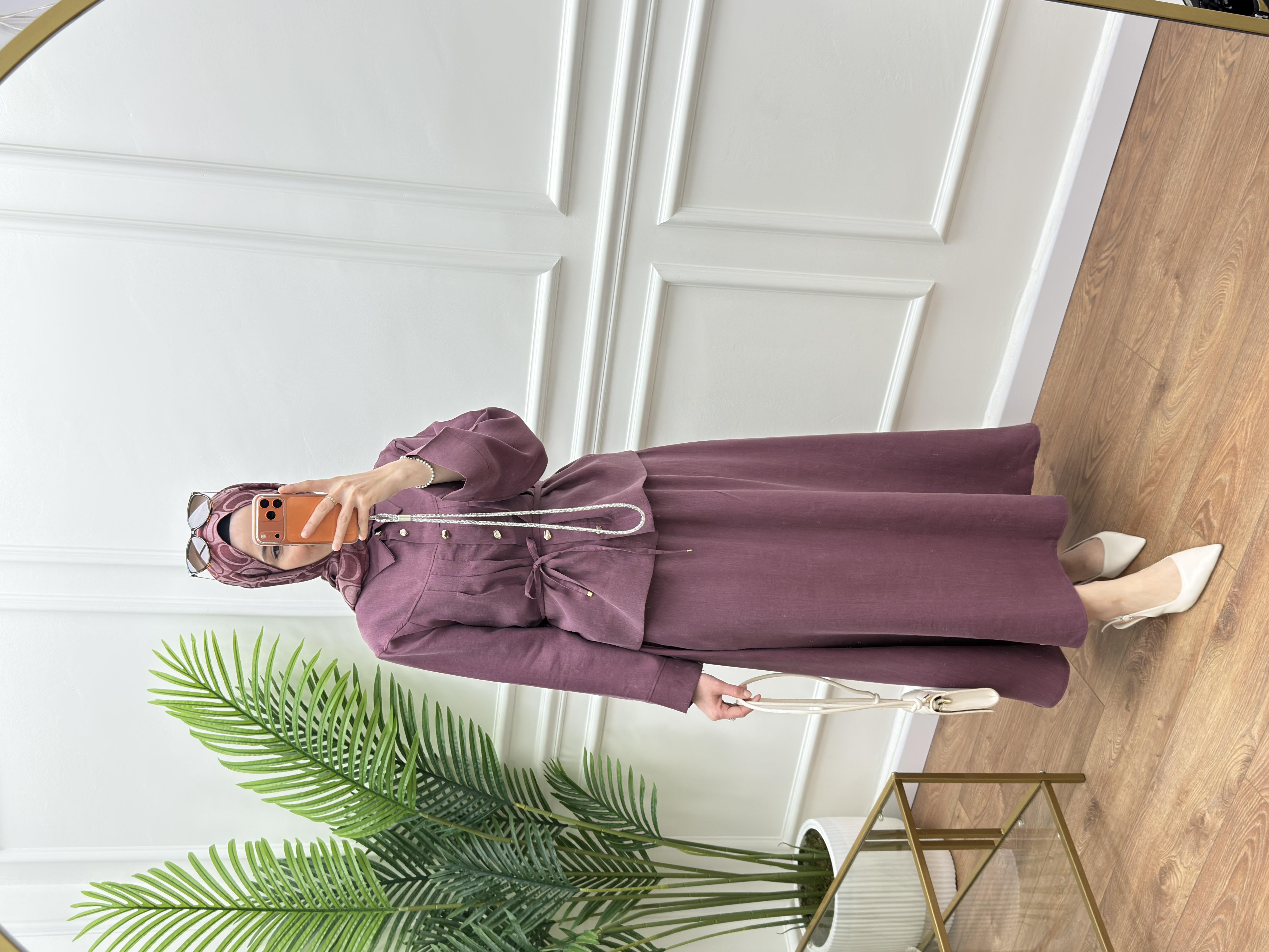 Nervürlü Takım Mürdüm