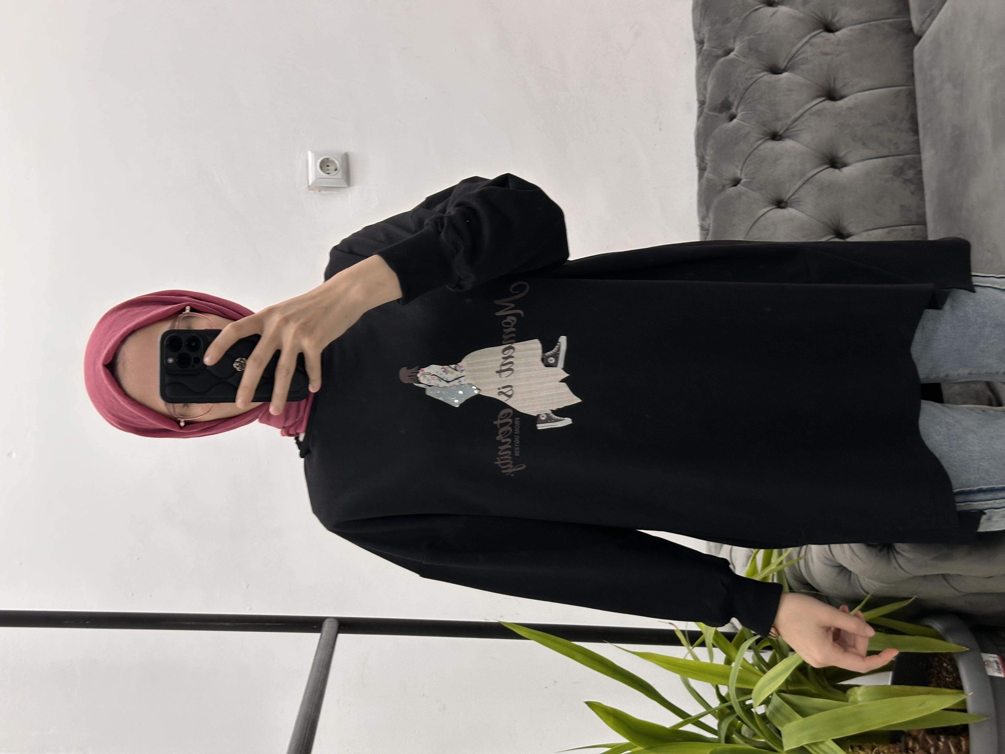 Oversize Siyah Sweat