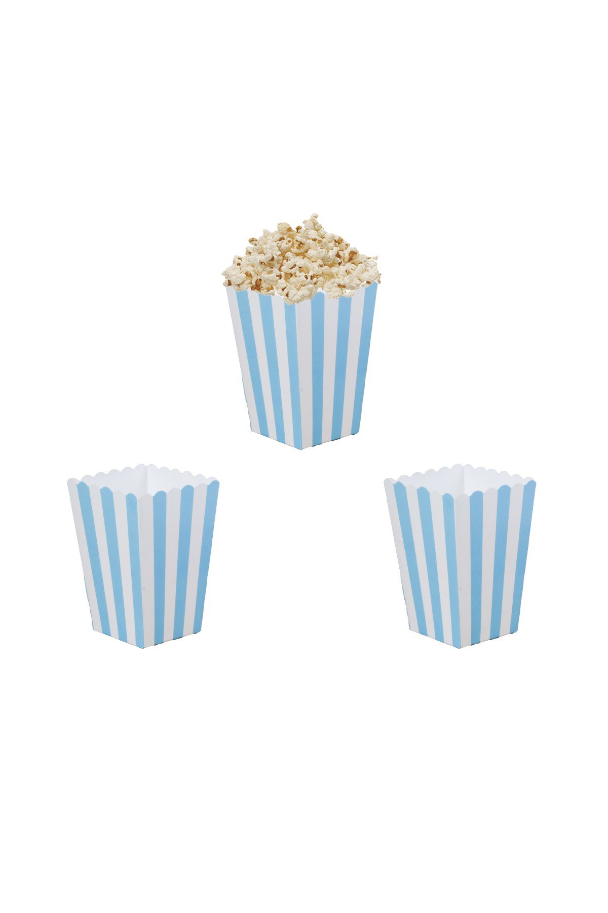 Beyaz Çizgili Mavi Renk Mısır Kutusu 10'luPartistPSPST2183