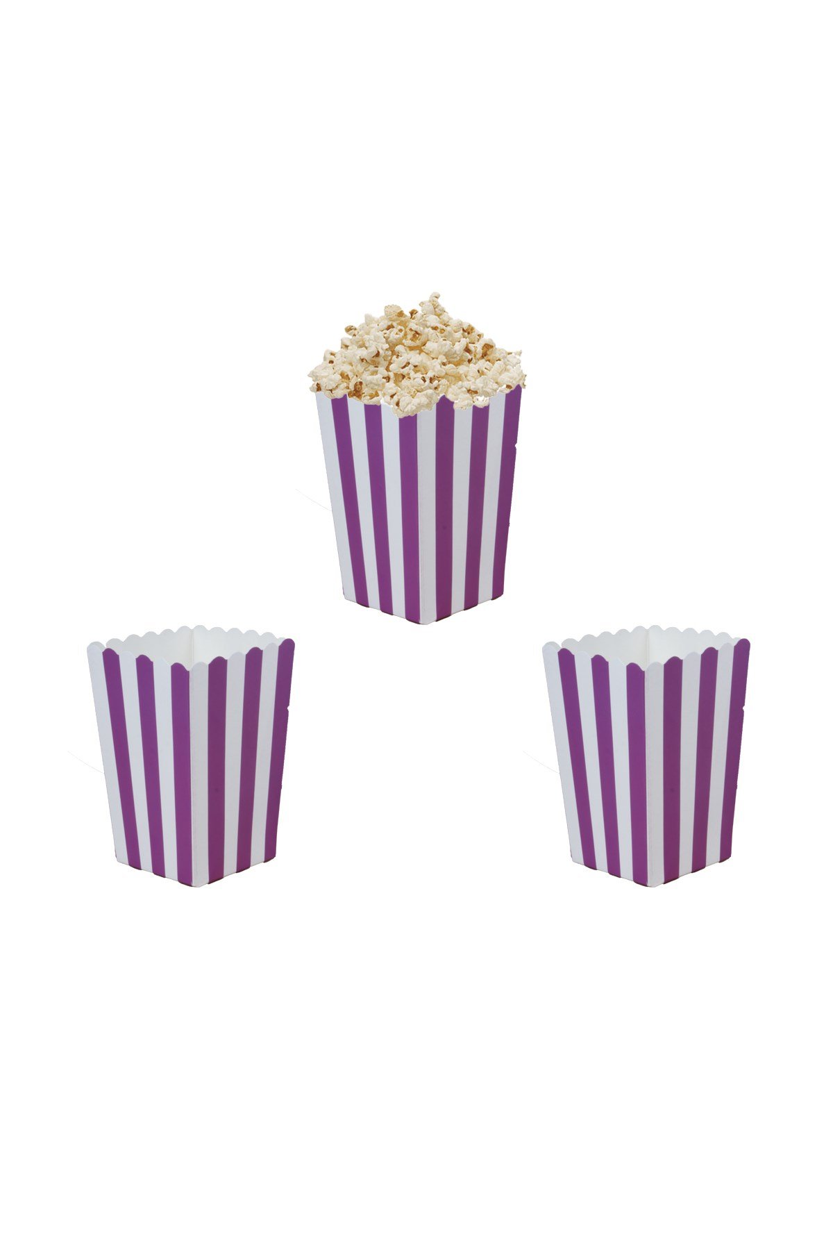 Beyaz Çizgili Mor Renk Mısır Kutusu 10'luPartistPSPST2189