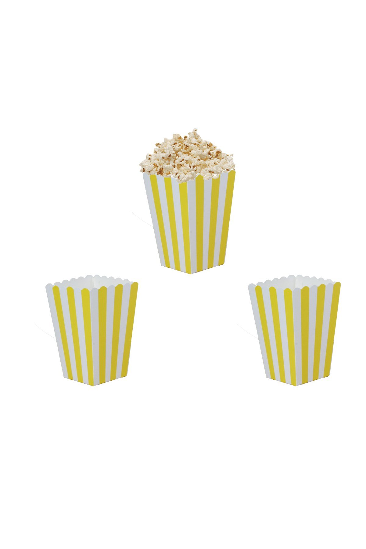 Beyaz Çizgili Sarı Renk Mısır Kutusu 10'luPartistPSPST2201