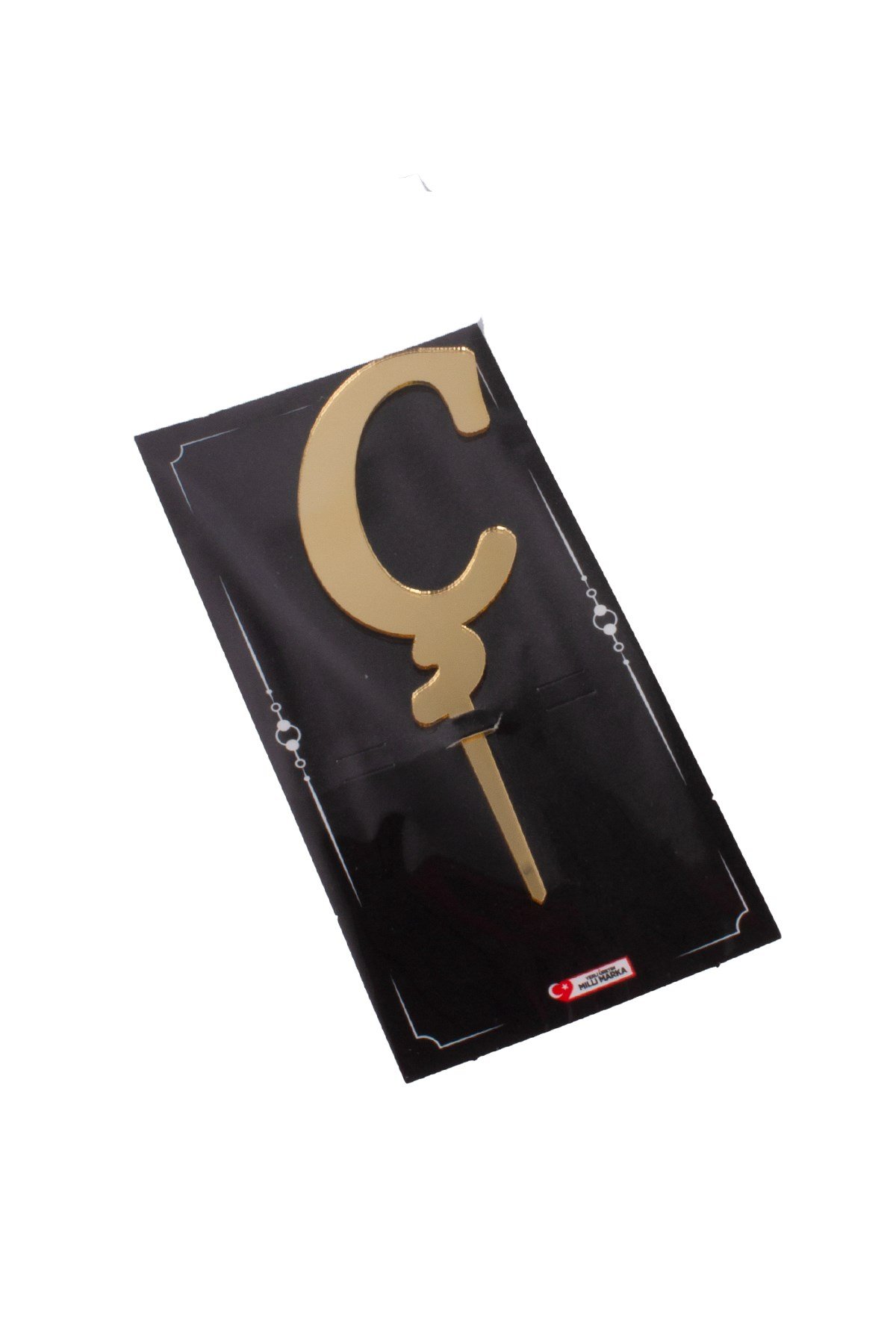 Ç Harf Pasta Üstü Pleksi Yazı Gold 12cmPartistST2313