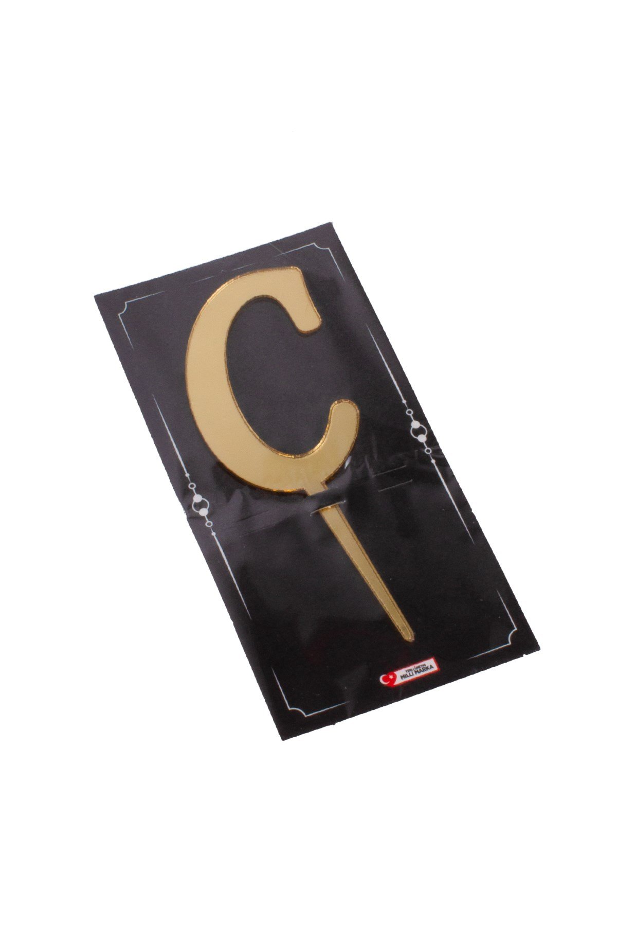 C Harf Pasta Üstü Pleksi Yazı Gold 12cmPartistST2311