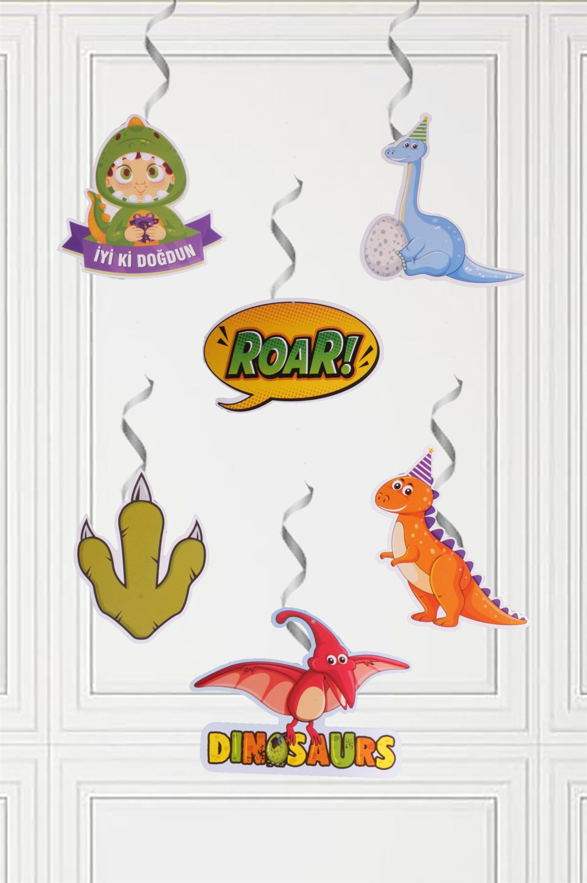 Dinozorlar Temalı Sarkıt Tavan Süsü 6'lıPartistST2111