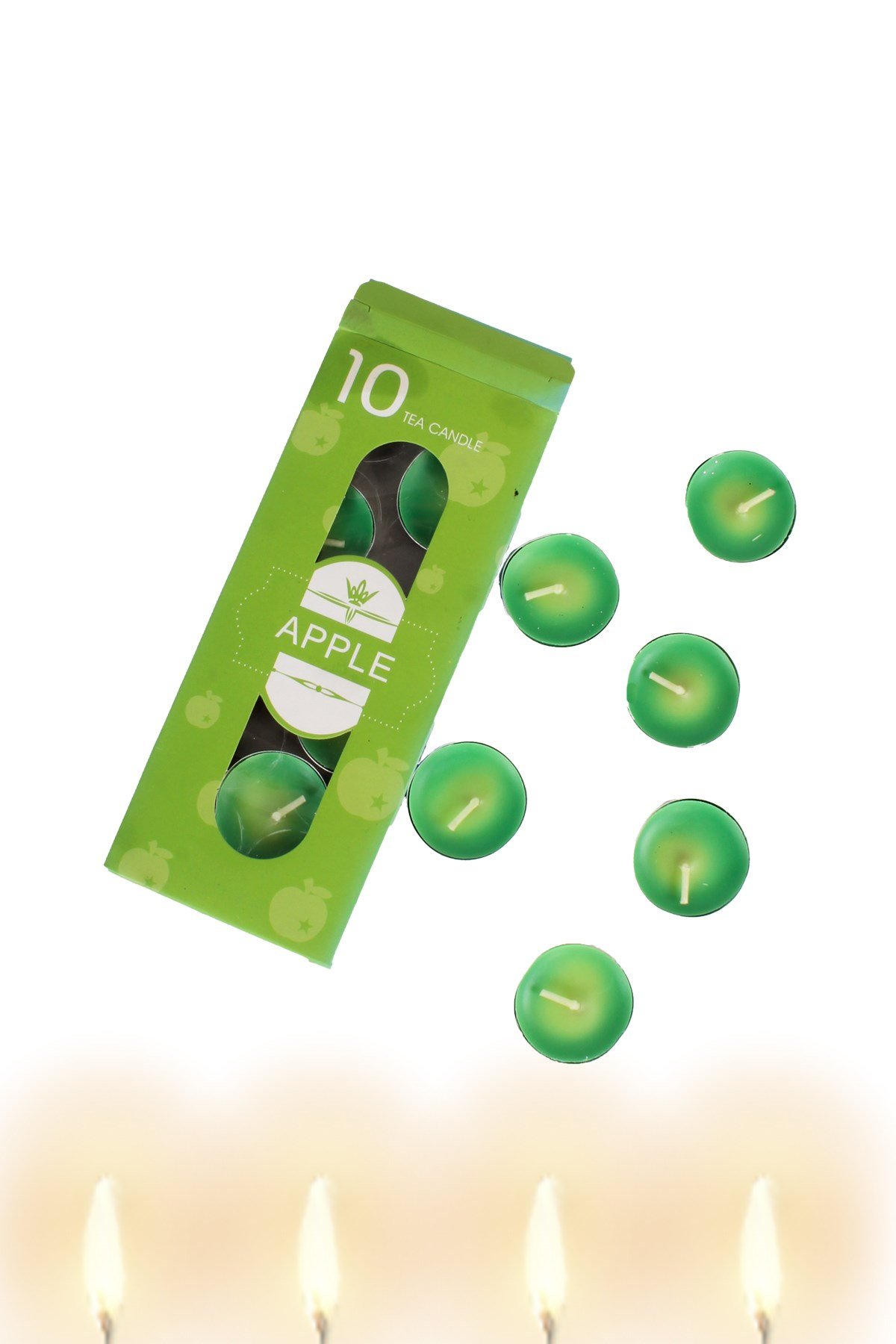 Elma Aromalı Yuvarlak Mum 10'luPartistST3042